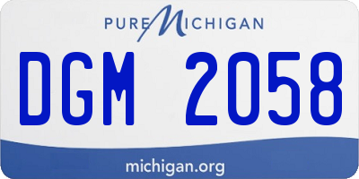 MI license plate DGM2058