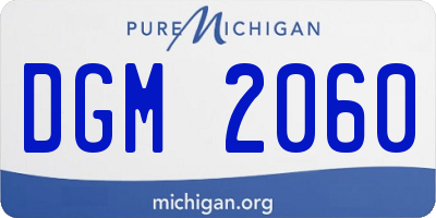 MI license plate DGM2060