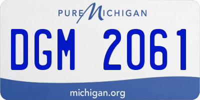 MI license plate DGM2061