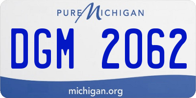 MI license plate DGM2062