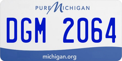 MI license plate DGM2064