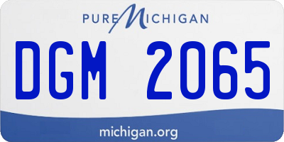 MI license plate DGM2065