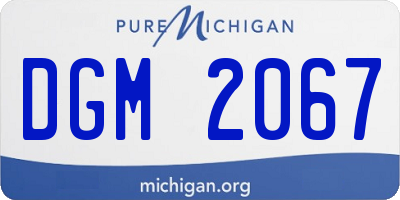 MI license plate DGM2067