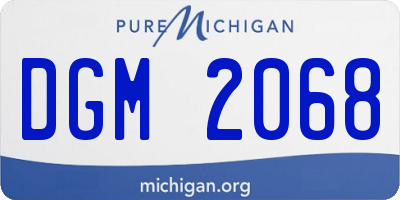 MI license plate DGM2068