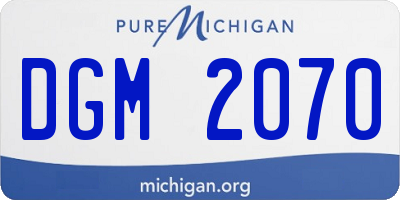 MI license plate DGM2070