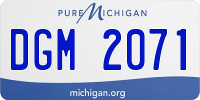 MI license plate DGM2071