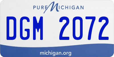 MI license plate DGM2072