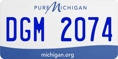 MI license plate DGM2074