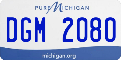 MI license plate DGM2080