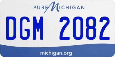 MI license plate DGM2082