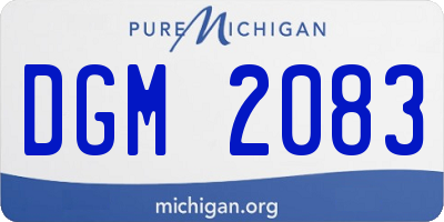 MI license plate DGM2083