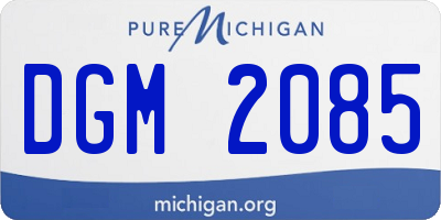 MI license plate DGM2085