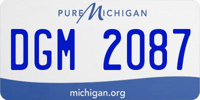 MI license plate DGM2087