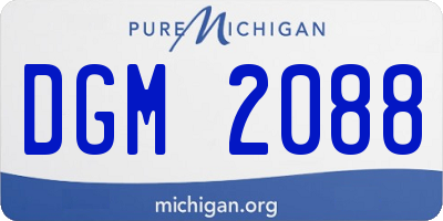 MI license plate DGM2088