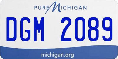 MI license plate DGM2089