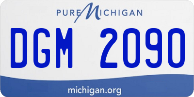 MI license plate DGM2090