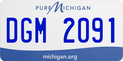 MI license plate DGM2091