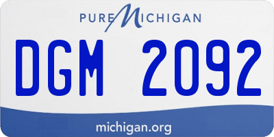 MI license plate DGM2092