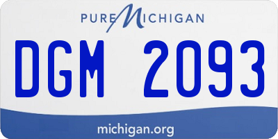 MI license plate DGM2093