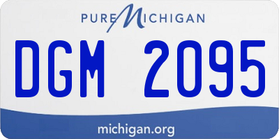 MI license plate DGM2095