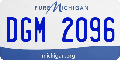 MI license plate DGM2096