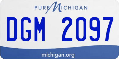 MI license plate DGM2097