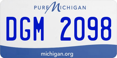 MI license plate DGM2098