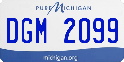 MI license plate DGM2099