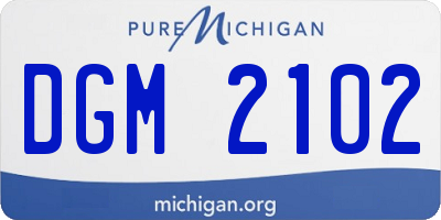 MI license plate DGM2102