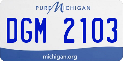 MI license plate DGM2103