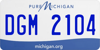 MI license plate DGM2104