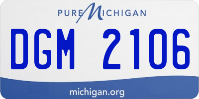 MI license plate DGM2106