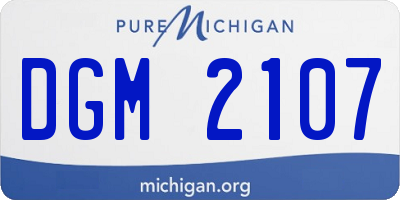MI license plate DGM2107