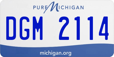 MI license plate DGM2114