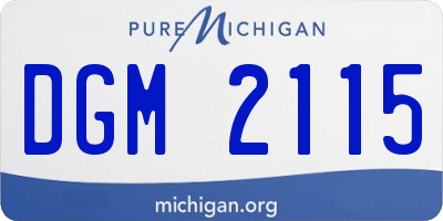 MI license plate DGM2115