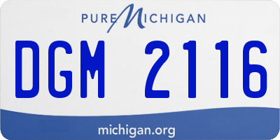 MI license plate DGM2116