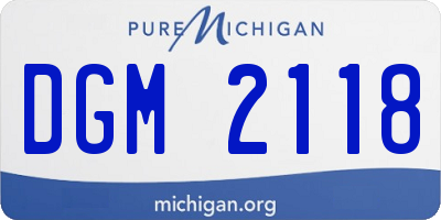 MI license plate DGM2118