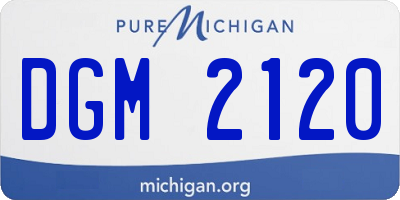 MI license plate DGM2120