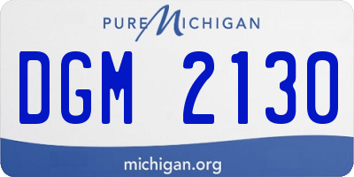 MI license plate DGM2130