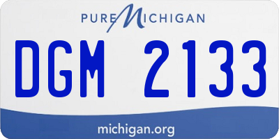 MI license plate DGM2133