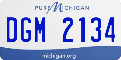 MI license plate DGM2134