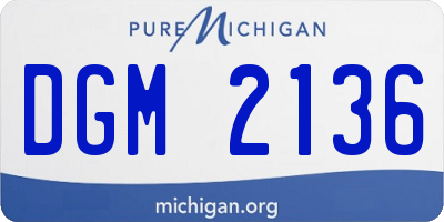 MI license plate DGM2136