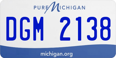 MI license plate DGM2138