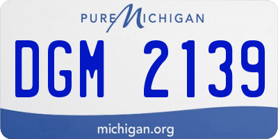 MI license plate DGM2139
