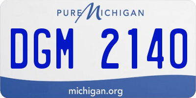 MI license plate DGM2140