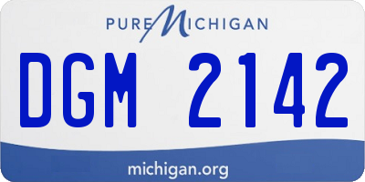 MI license plate DGM2142
