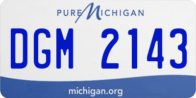 MI license plate DGM2143