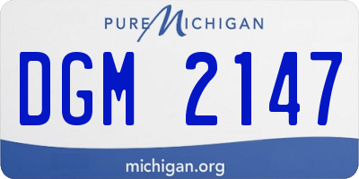 MI license plate DGM2147