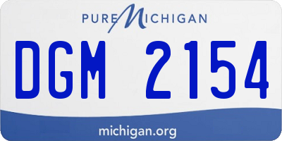 MI license plate DGM2154