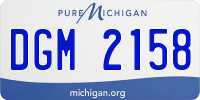 MI license plate DGM2158